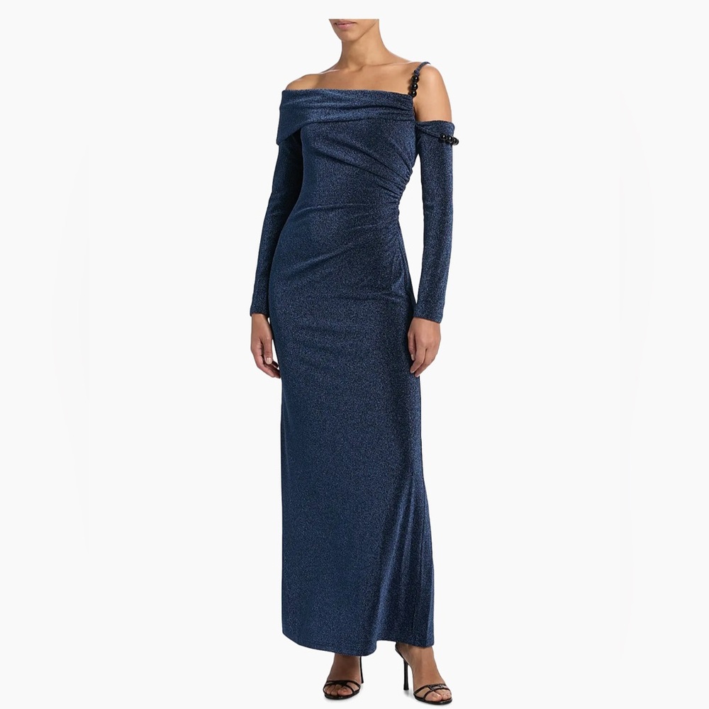 Gia Off-Shoulder Metallic Gown by Significant Other NWT